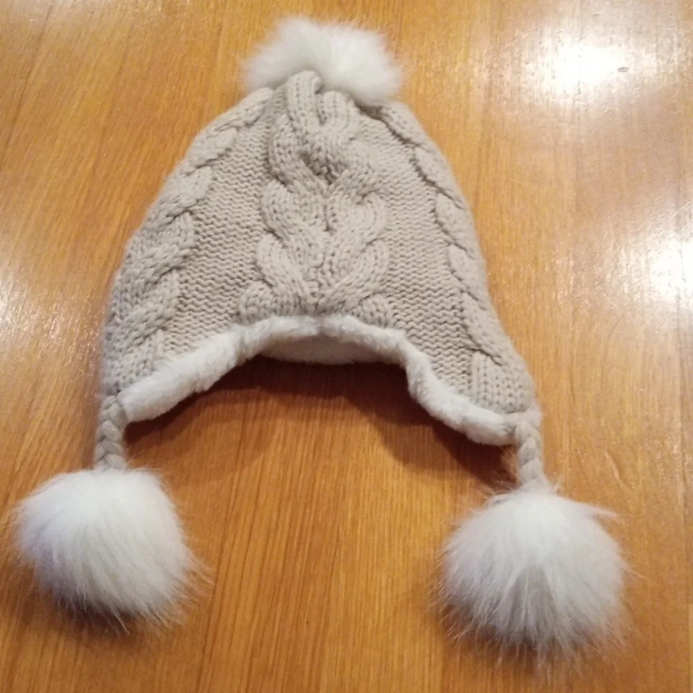 Koala Kids Cozy Knit Pom-Pom Girls Winter Hat Casual 4t-5t